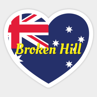 Broken Hill NSW Australia Australian Flag Heart Sticker